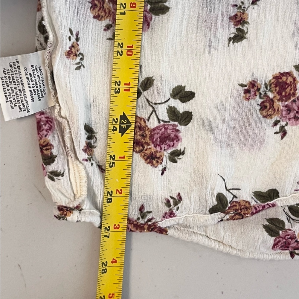 Denim & Supply Ralph Lauren RL Boho Floral Cottagecore Sz M Puff-Sleeve Blouse - Picture 10 of 12